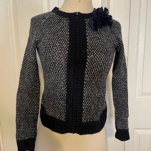 Crewcuts Navy and White Knit Cardigan